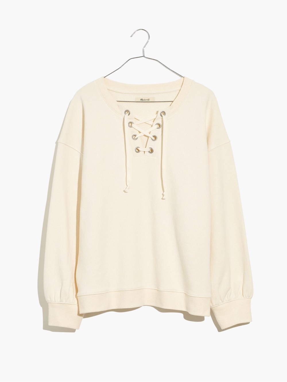 Madewell lace Up Cotton Hemp Sweatshirt